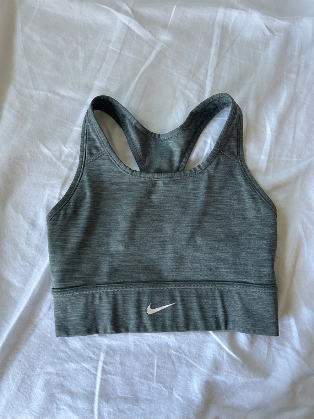 Nike Swoosh Gray Racerback Sports Bra